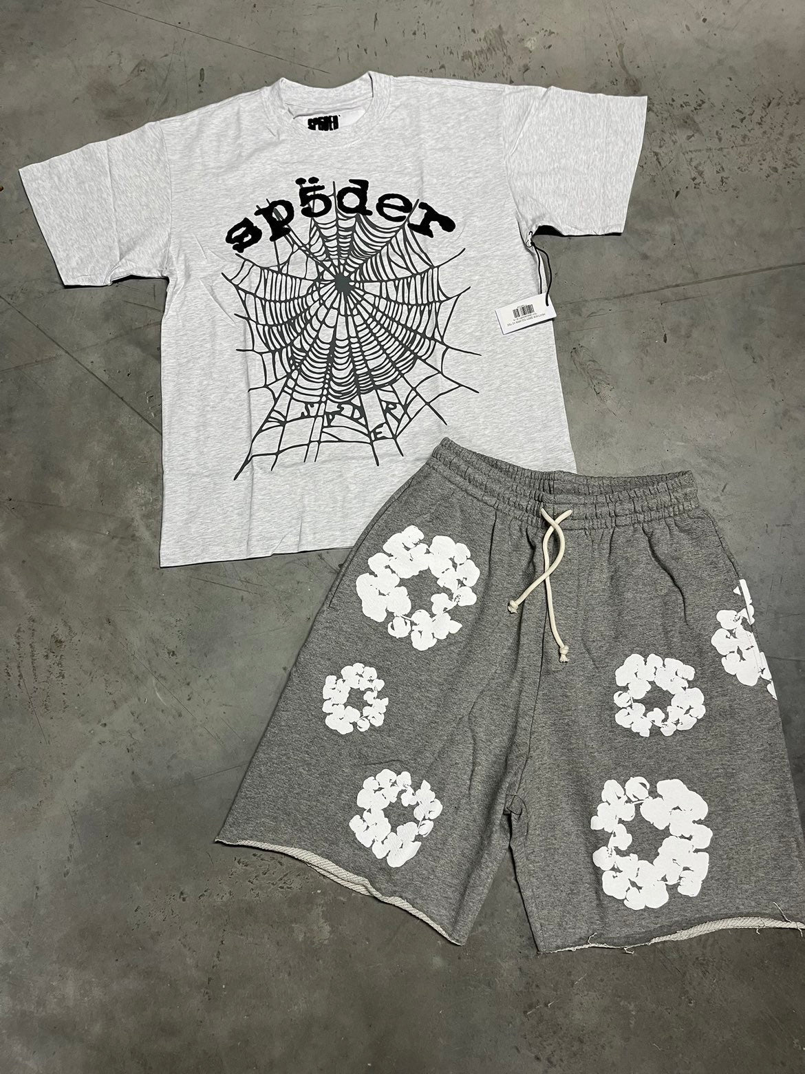 Denim tears shorts x spider shirt