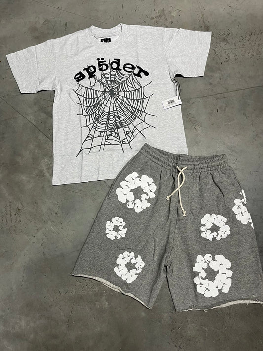 Denim tears shorts x spider shirt